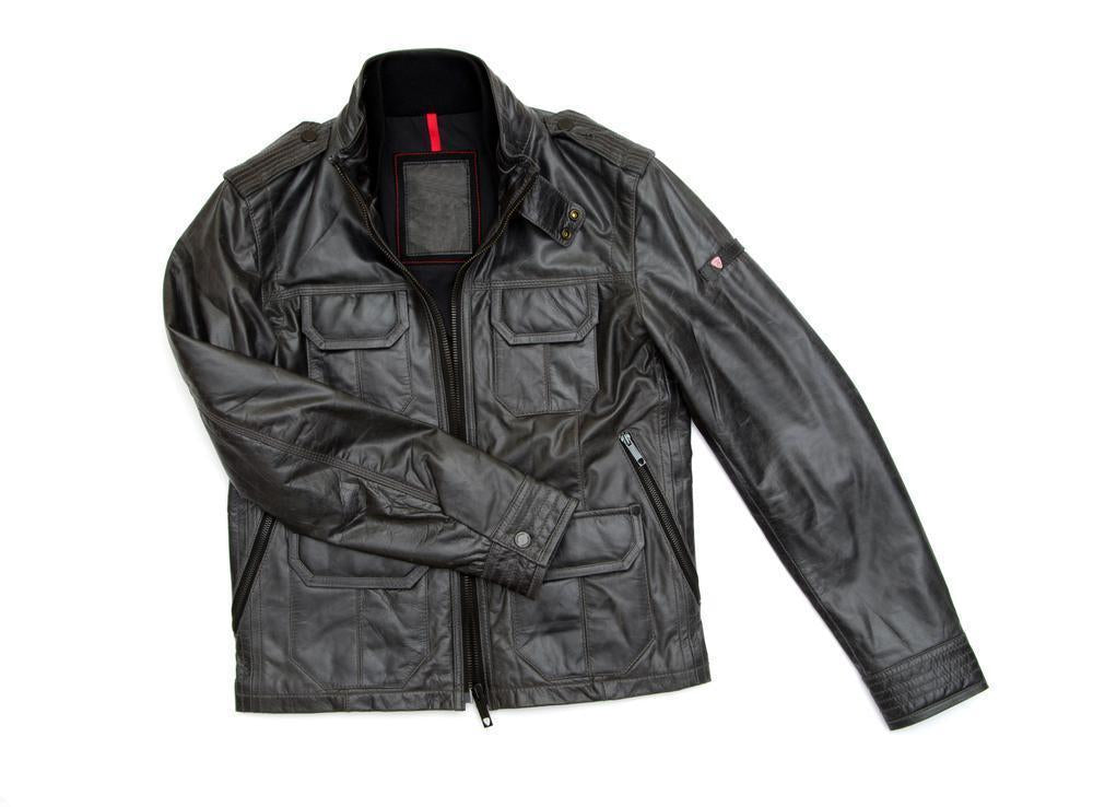 Black Slim Fit Biker Leather Jacket